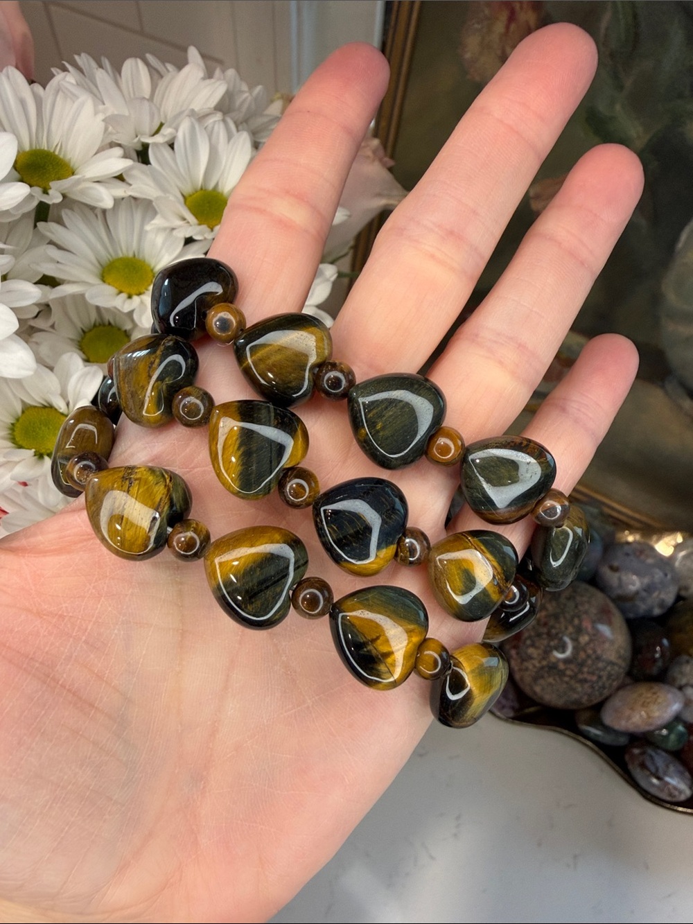 Tiger Eye Heart Bracelet (listing is for 1): B1249